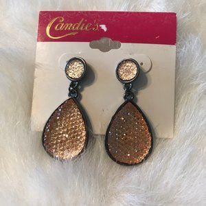 CANDIE'S PEACH ICE DANGLE POST EARRINGS NWT